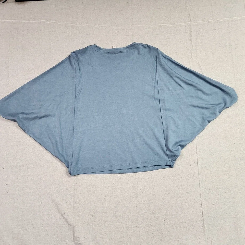 etcetera Top Womens XS Blue Kimono Sleeve Oversized Shirt Rayon Blend - Picture 12 of 14